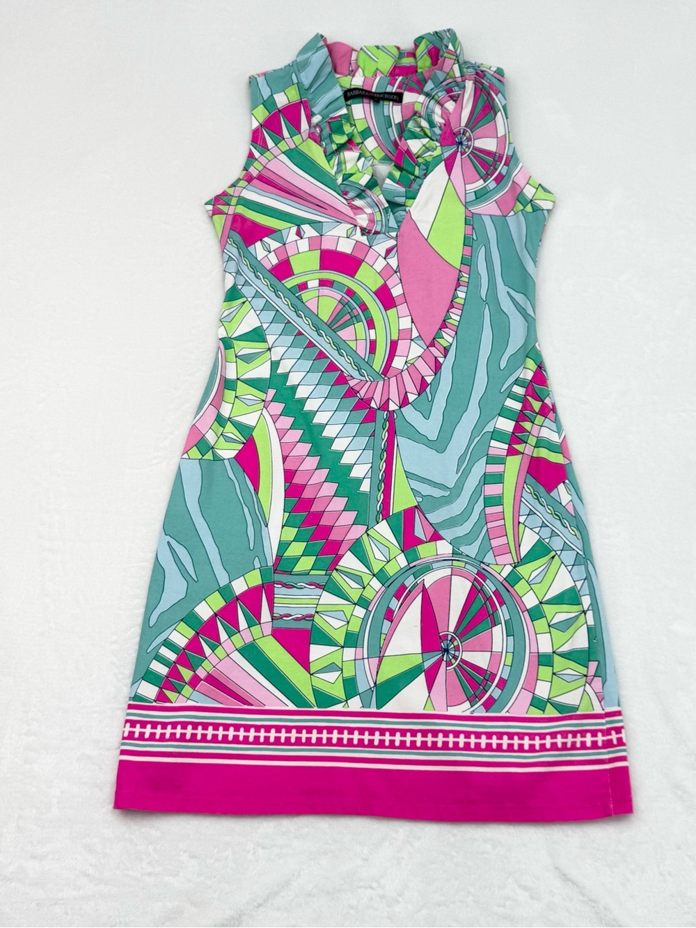 Barbara Erickson Women's XS Sleeveless Shift Dress Resortwear Golf Colorful